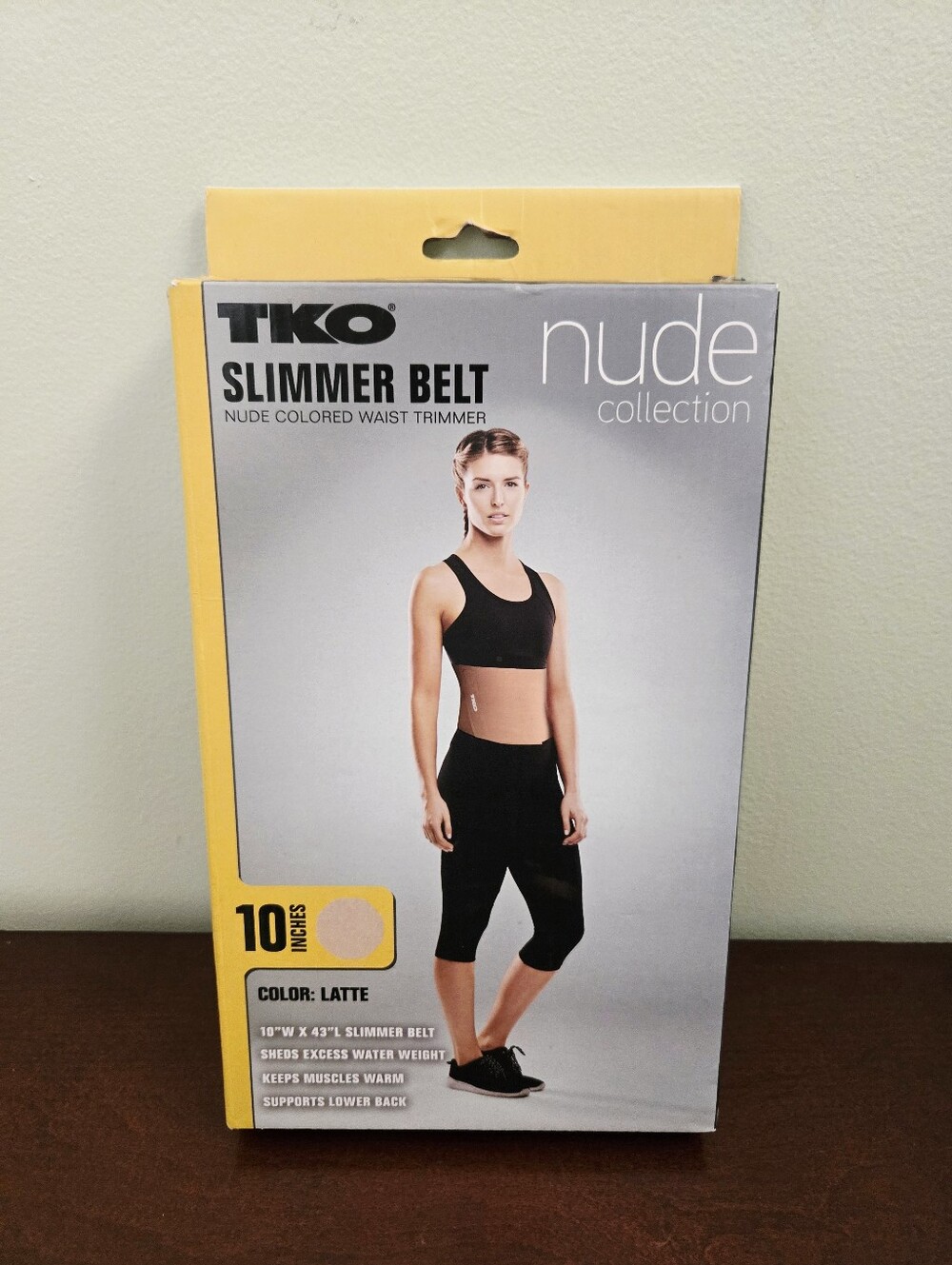 TKO Slimmer Belt Waist Trimmer Latte One Size 10" NEW
